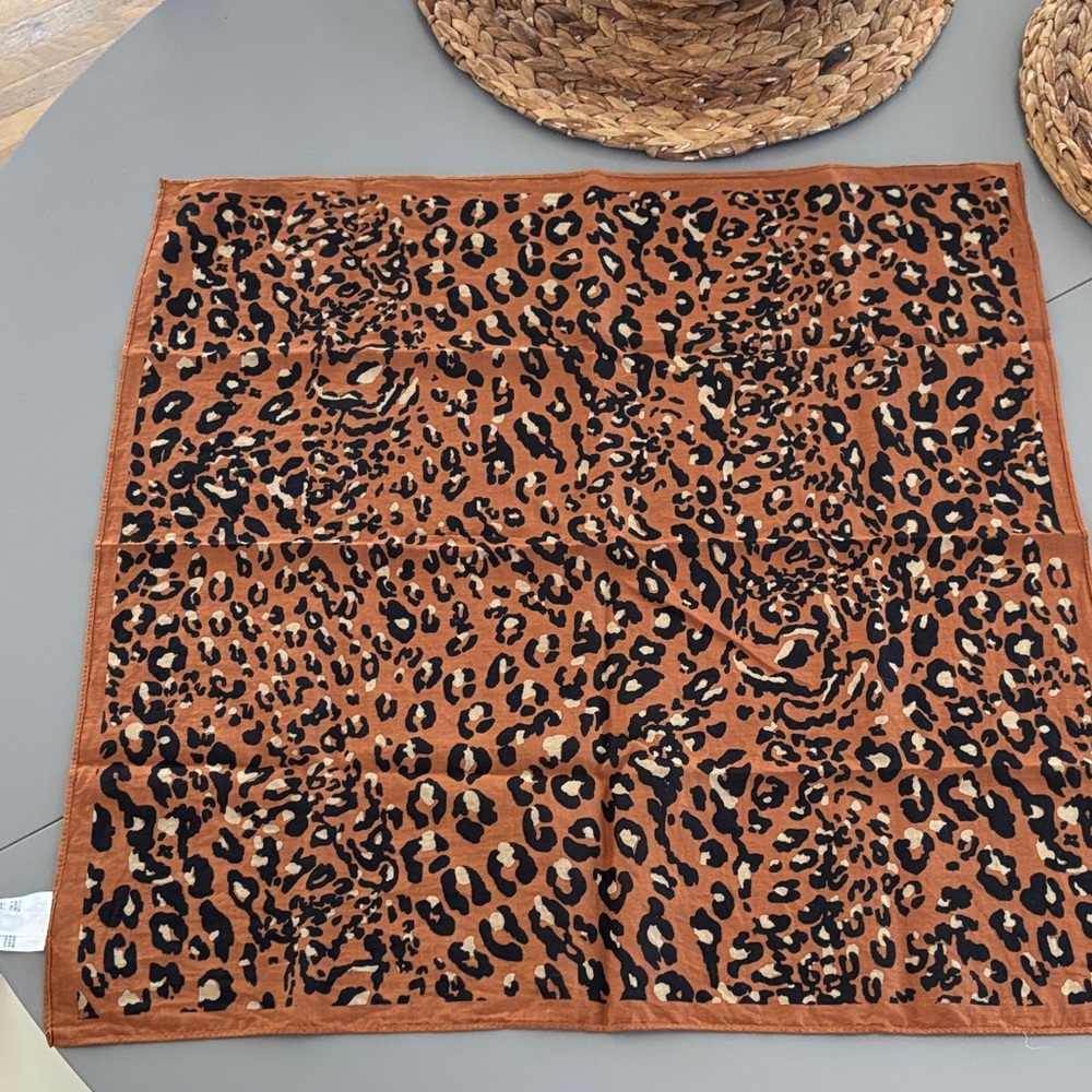 Madewell Leopard Print scarf cotton- Brown and Black